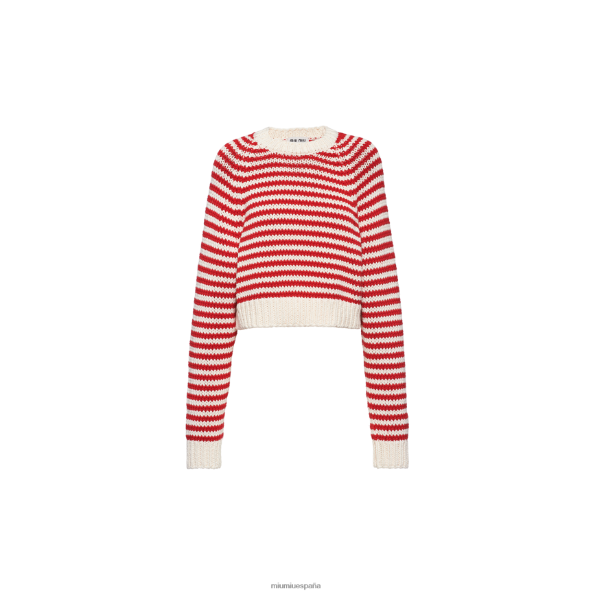 es Miu Miulisto para usar jersey de cachemir y algodón rojo JPDFR8732
