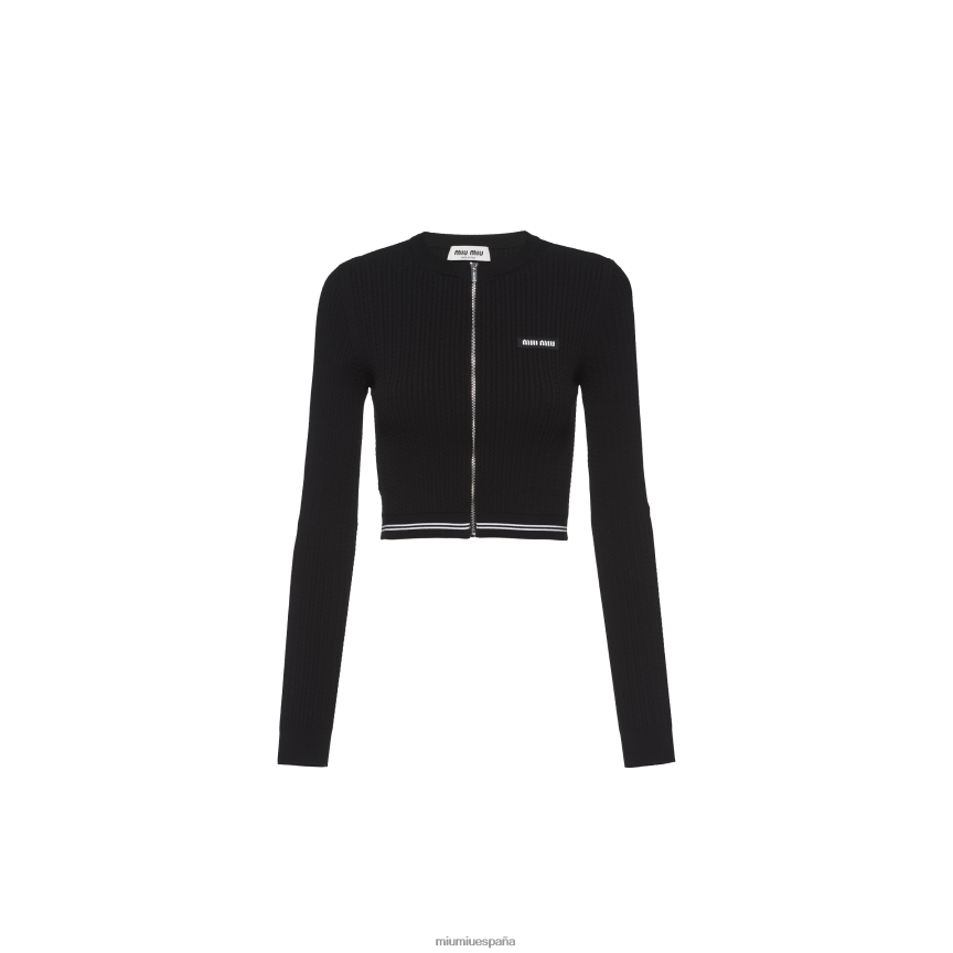 es Miu Miulisto para usar jersey de viscosa negro JPDFR8730