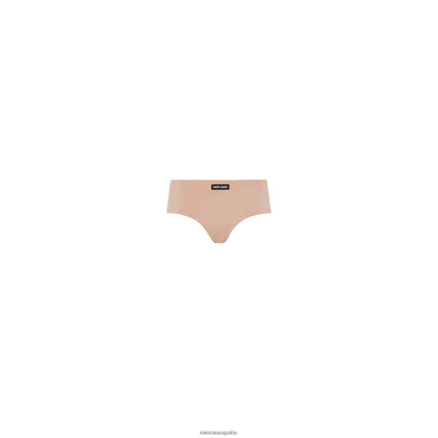 es Miu Miulisto para usar braguita de punto con logo rosa empolvado JPDFR81029