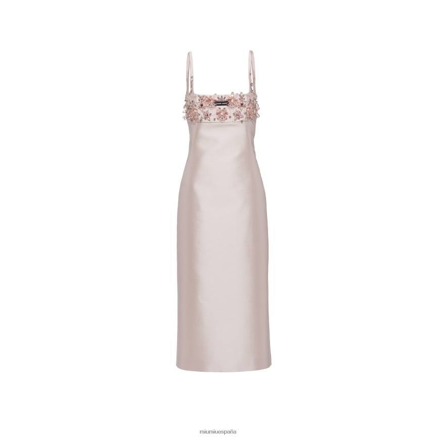 es Miu Miulisto para usar vestido bordado de seda y lana ópalo JPDFR8393