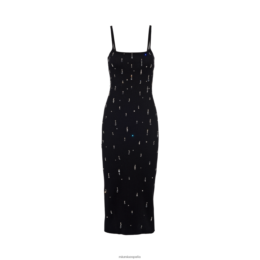 es Miu Miulisto para usar vestido de lana negro JPDFR8429