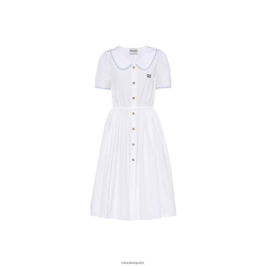 es Miu Miulisto para usar vestido de popelina blanco JPDFR8438