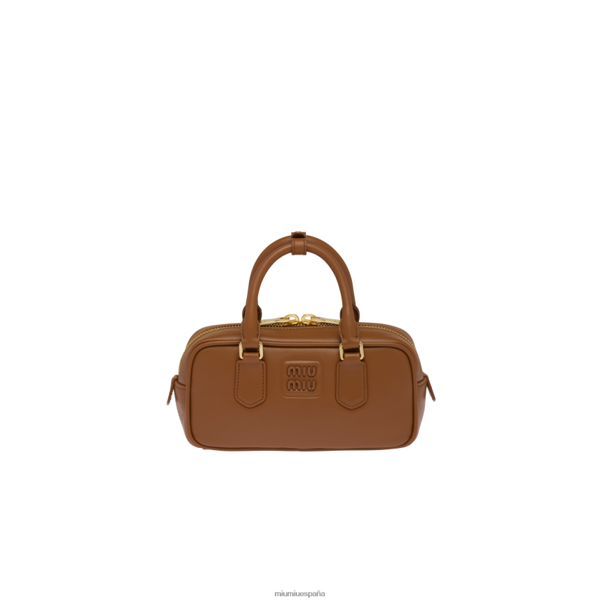 es Miu Miurecopilación bolsa de cuero arcada coñac JPDFR8135