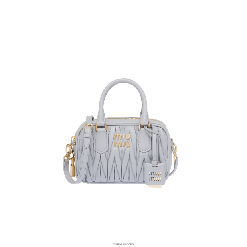 es Miu Miurecopilación bolso de mano matelasse de piel de napa florecimiento de maíz JPDFR8145