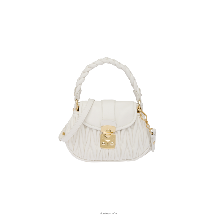 es Miu Miurecopilación bolso coffer de napa matelasse blanco JPDFR8118
