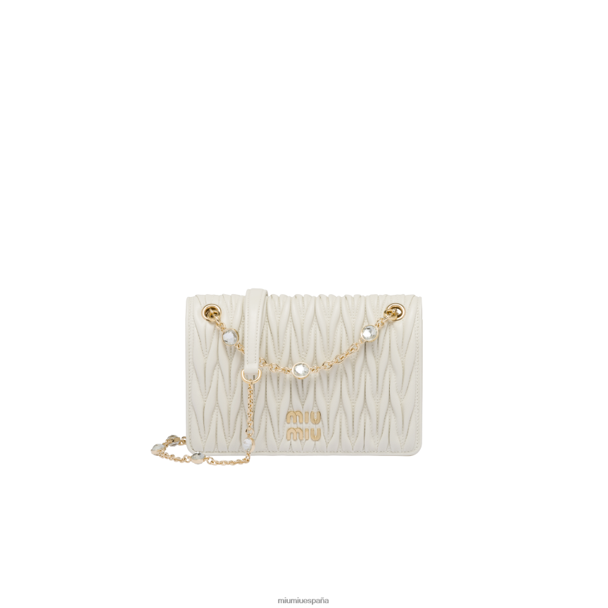 es Miu Miurecopilación minibolso de napa matelasse blanco JPDFR8113