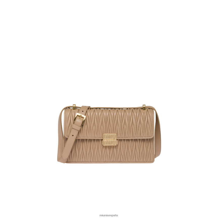 es Miu Miurecopilación bolsa de napa matelasse arena beige JPDFR876