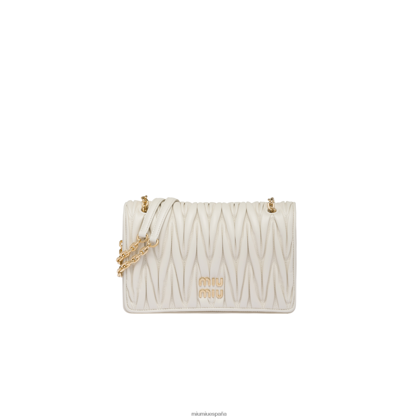 es Miu Miurecopilación bolsa de napa matelasse blanco JPDFR851