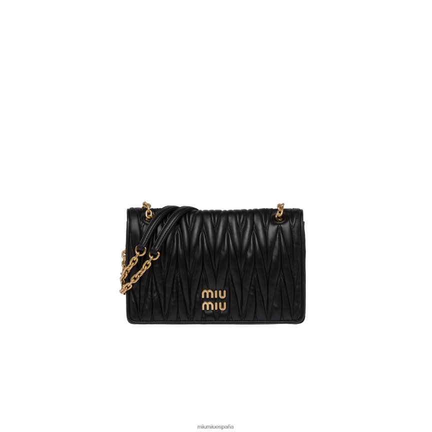 es Miu Miurecopilación bolsa de napa matelasse negro JPDFR850