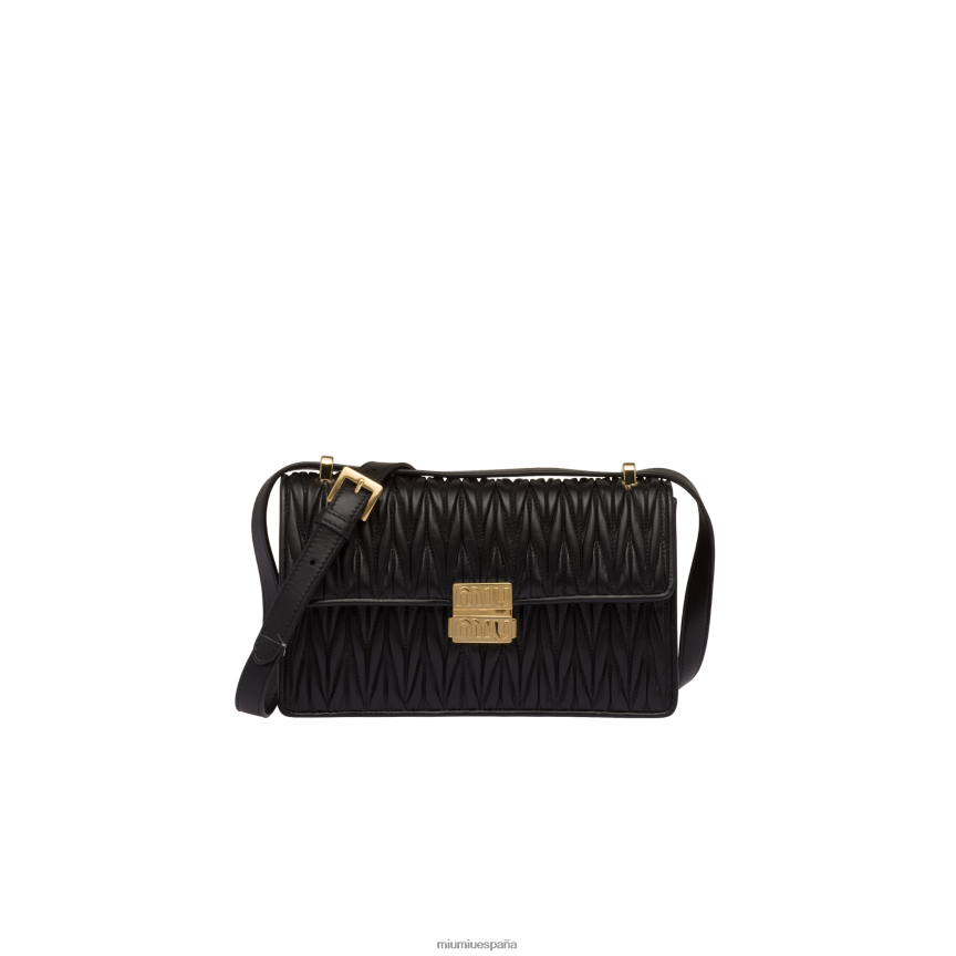 es Miu Miurecopilación bolsa de napa matelasse negro JPDFR877