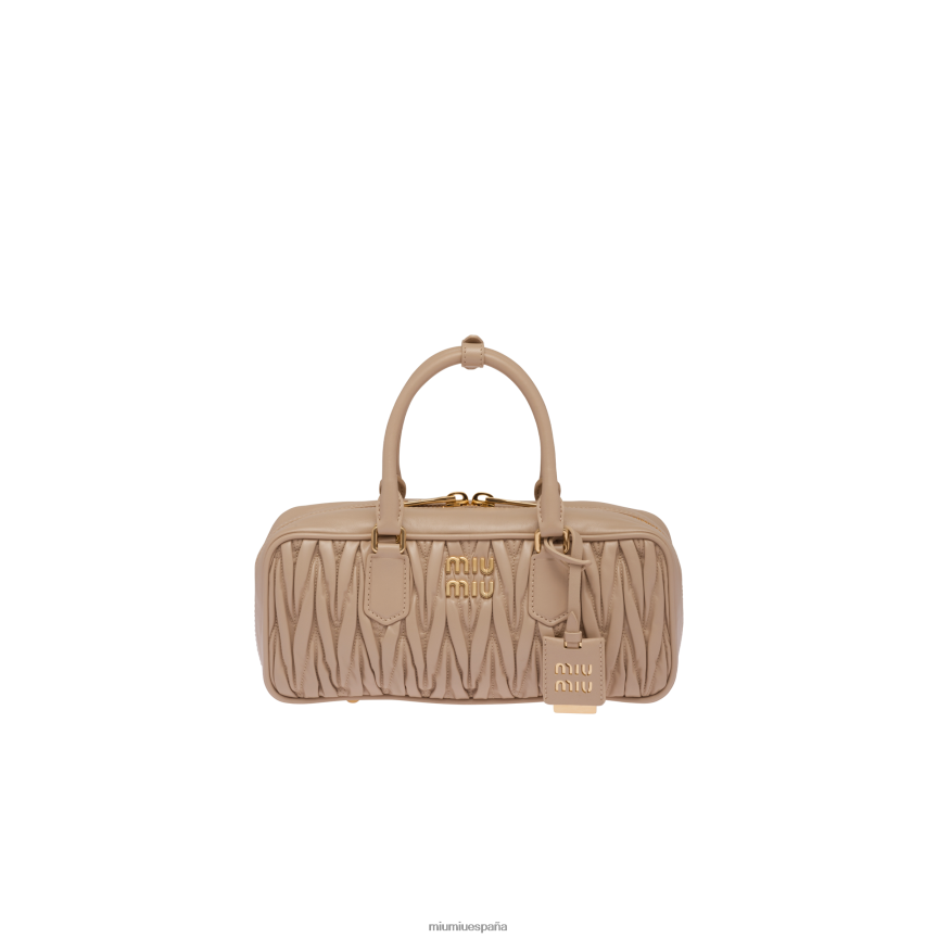 es Miu Miurecopilación bolso arcadie de napa matelasse arena beige JPDFR848