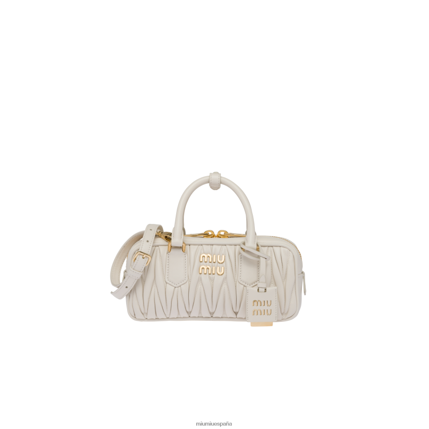 es Miu Miurecopilación bolso arcadie de napa matelasse blanco JPDFR878