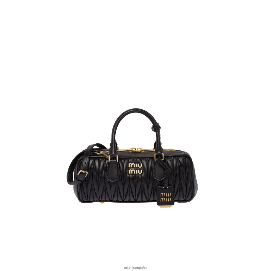 es Miu Miurecopilación bolso arcadie de napa matelasse negro JPDFR846
