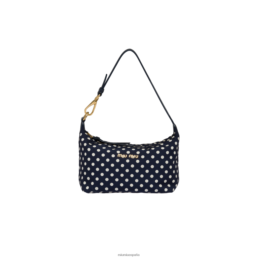 es Miu Miurecopilación minibolso de faille con espíritu estampado azul rey/marfil JPDFR8175