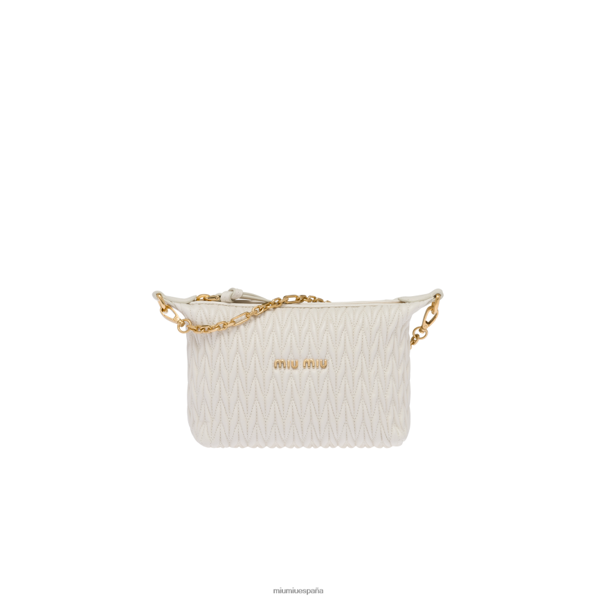 es Miu Miurecopilación minibolso de piel matelasse espíritu blanco JPDFR8170