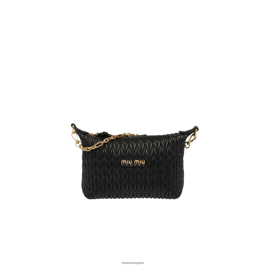 es Miu Miurecopilación minibolso de piel matelasse espíritu negro JPDFR8172