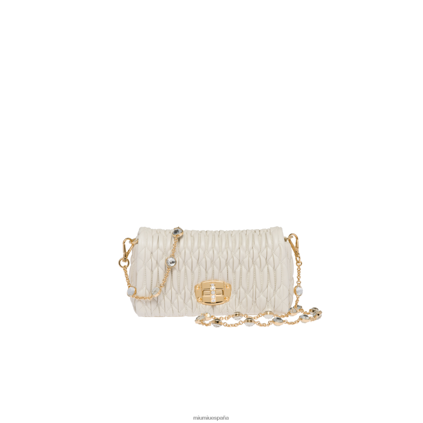 es Miu Miurecopilación minibolso napa cristal y cristal blanco JPDFR8169