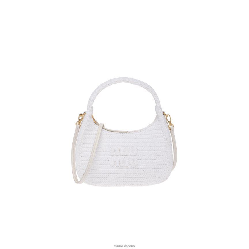 es Miu Miurecopilación bolso hobo de ganchillo blanco JPDFR821