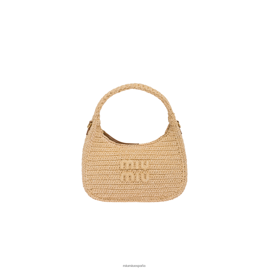 es Miu Miurecopilación bolso hobo de ganchillo natural JPDFR820