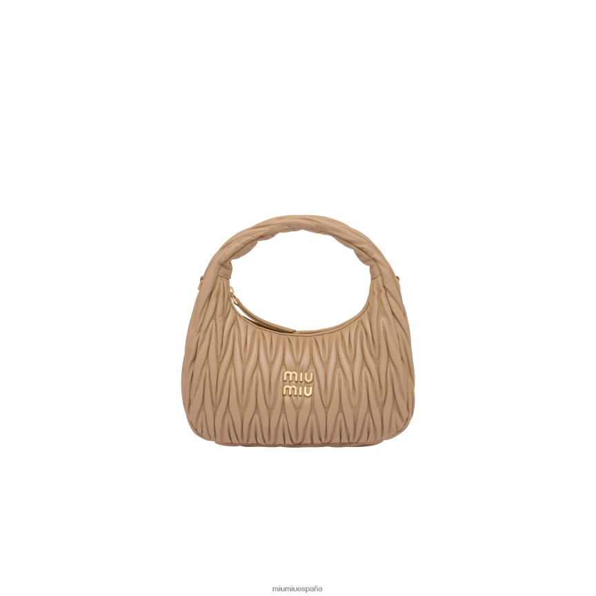 es Miu Miurecopilación bolso hobo wander matelasse de napa arena beige JPDFR825
