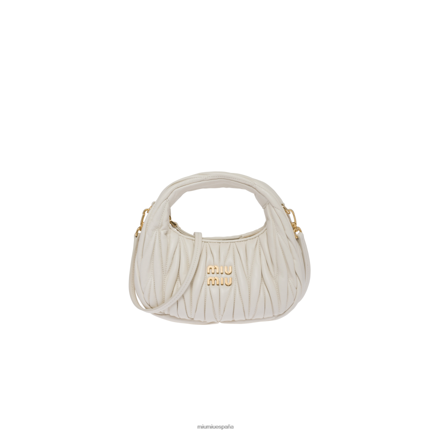 es Miu Miurecopilación minibolso hobo wander matelasse de napa blanco JPDFR827