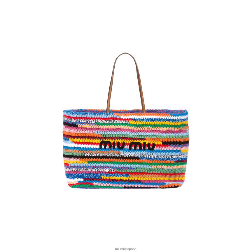es Miu Miurecopilación bolso de mano de ganchillo multicolor JPDFR8130
