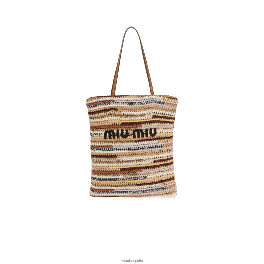 es Miu Miurecopilación bolso de mano de ganchillo natural JPDFR8126