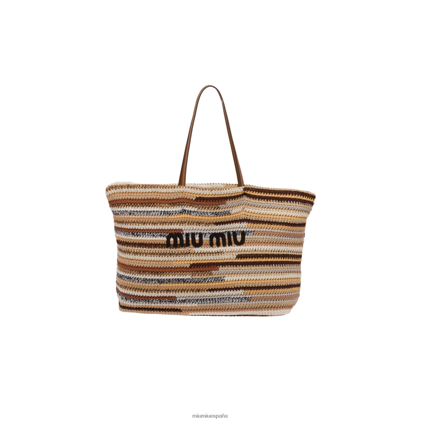 es Miu Miurecopilación bolso de mano de ganchillo natural JPDFR8131