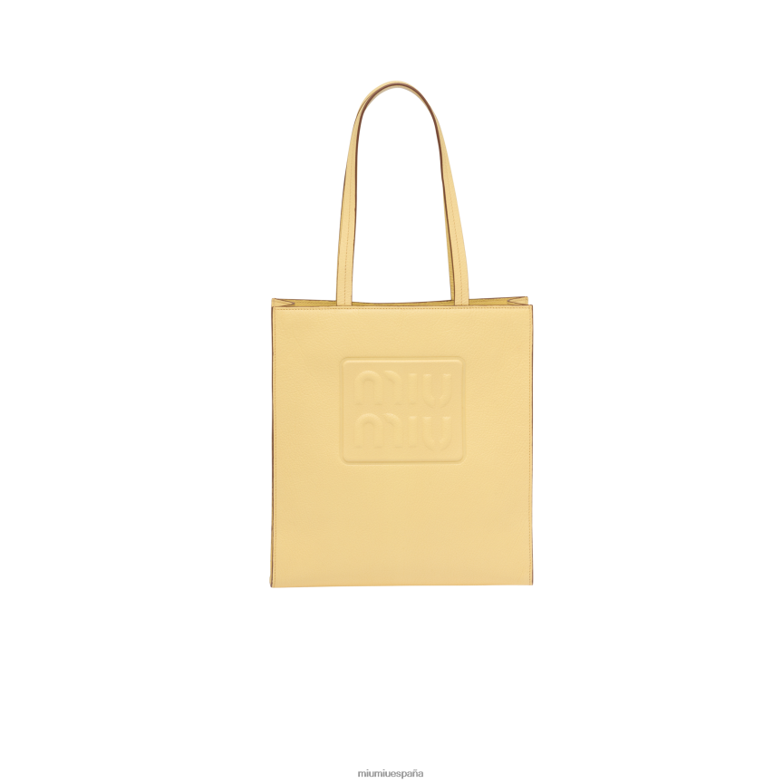 es Miu Miurecopilación bolso tote madrás Limon amarillo JPDFR8121