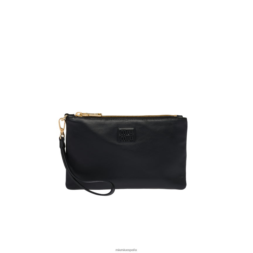 es Miu Miurecopilación bolsa de cuero negro JPDFR81091