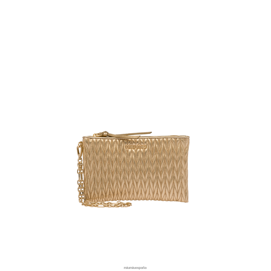 es Miu Miurecopilación bolso de mano de napa matelasse platino JPDFR81090