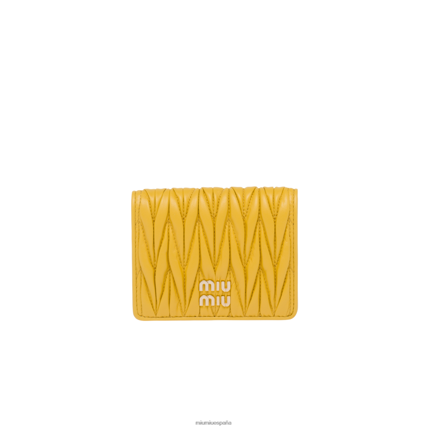 es Miu Miurecopilación cartera pequeña de napa matelasse amarillo soleado JPDFR81069