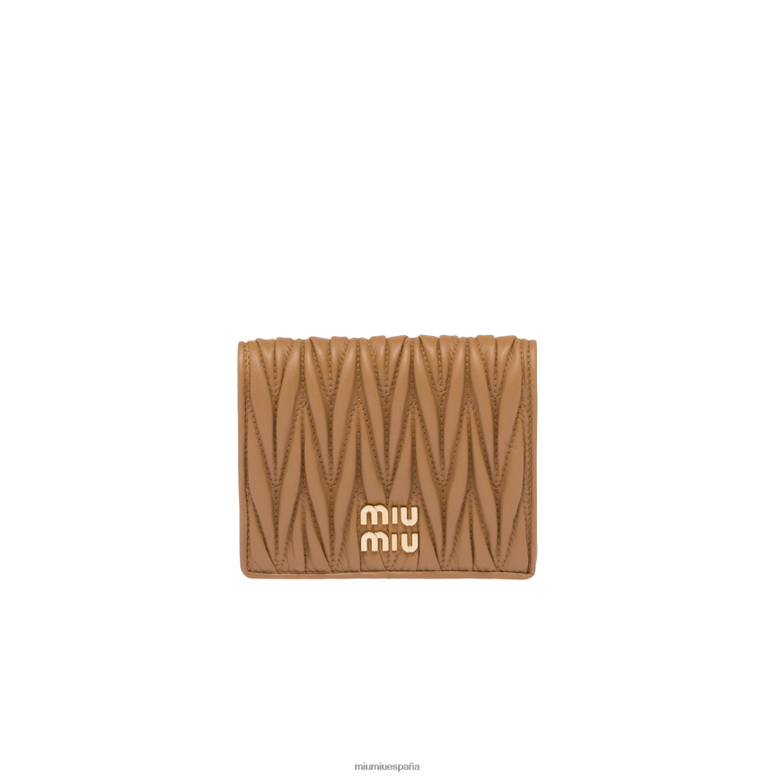 es Miu Miurecopilación cartera pequeña de napa matelasse caramelo JPDFR81076
