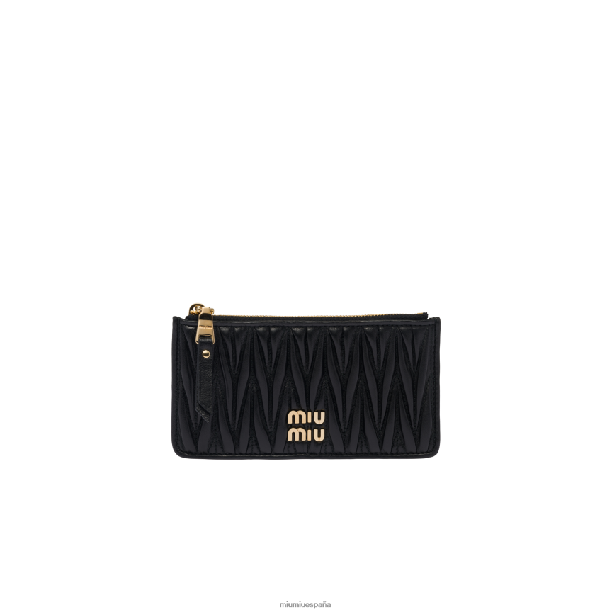 es Miu Miurecopilación cartera tipo sobre de napa matelasse negro JPDFR81033