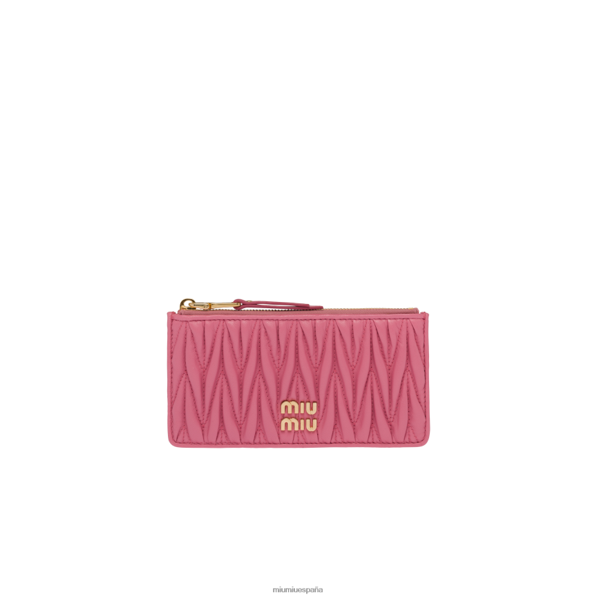 es Miu Miurecopilación cartera tipo sobre de napa matelasse rosa begonia JPDFR81052