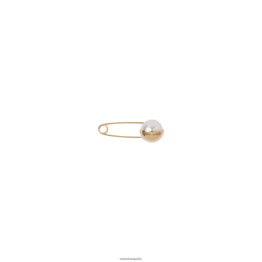 es Miu Miujoyas broche de metal y perlas oro/crema JPDFR81389