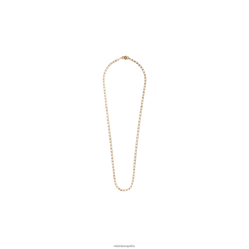 es Miu Miujoyas collar de cadena doble de metal oro JPDFR81373
