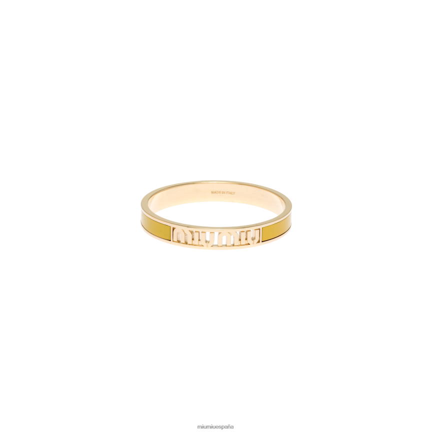 es Miu Miujoyas pulsera de metal esmaltado amarillo soleado JPDFR81333