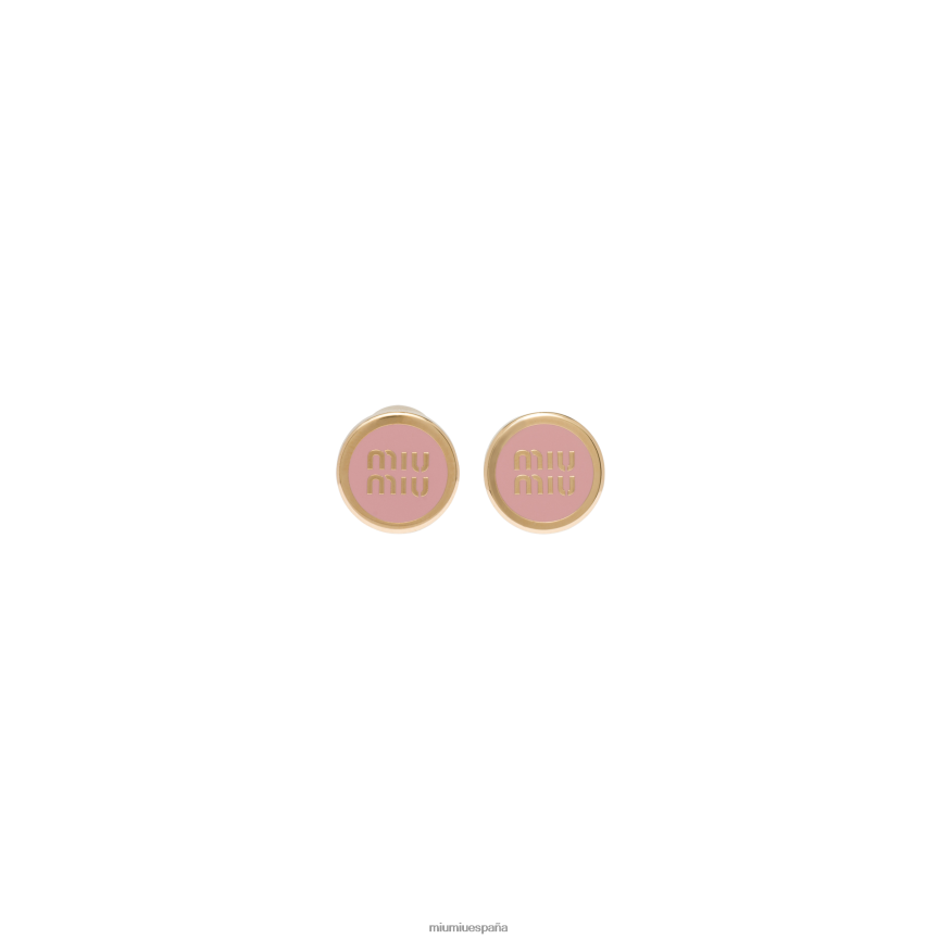 es Miu Miujoyas aretes de metal esmaltado rosa orquidea JPDFR81304
