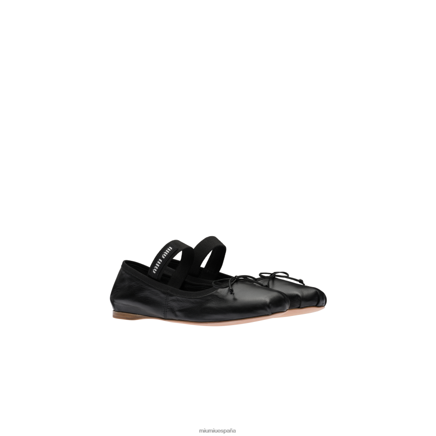 es Miu Miuzapatos bailarinas de cuero negro JPDFR8274