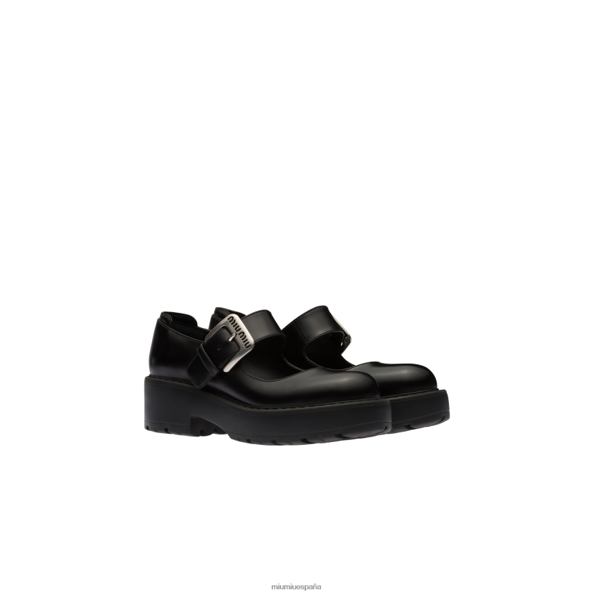 es Miu Miuzapatos bailarinas de cuero negro JPDFR8284