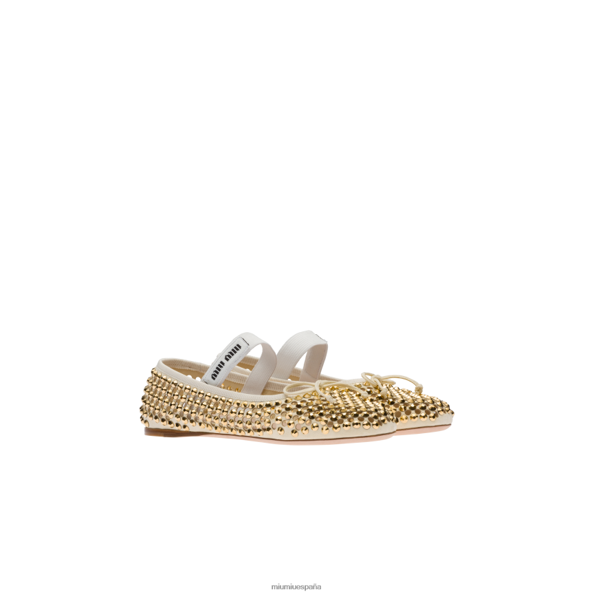 es Miu Miuzapatos bailarinas de raso arena beige JPDFR8282