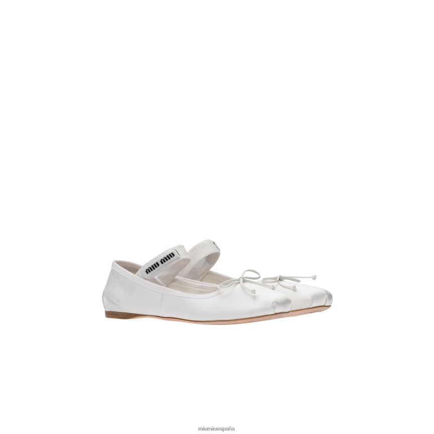 es Miu Miuzapatos bailarinas de raso blanco JPDFR8280