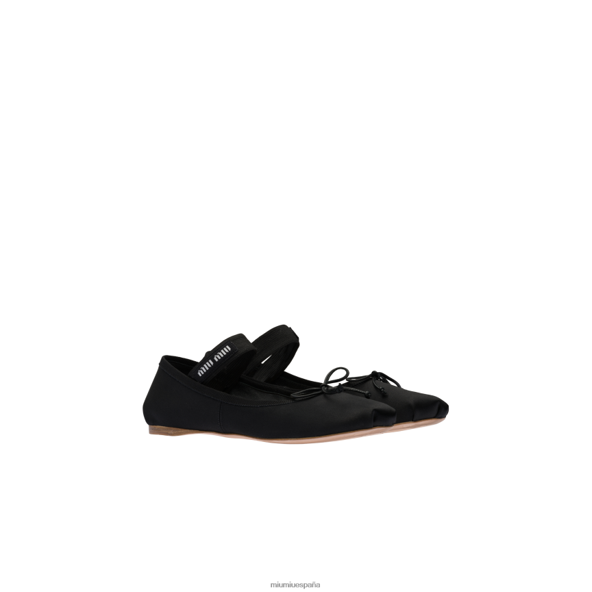 es Miu Miuzapatos bailarinas de raso negro JPDFR8277