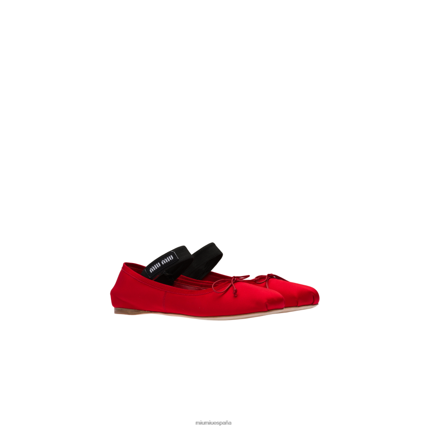 es Miu Miuzapatos bailarinas de raso rojo JPDFR8279