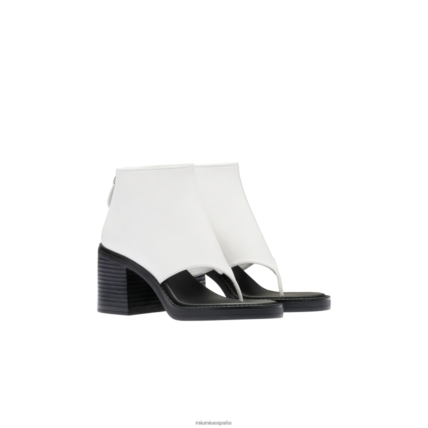 es Miu Miuzapatos botines de cuero blanco JPDFR8336
