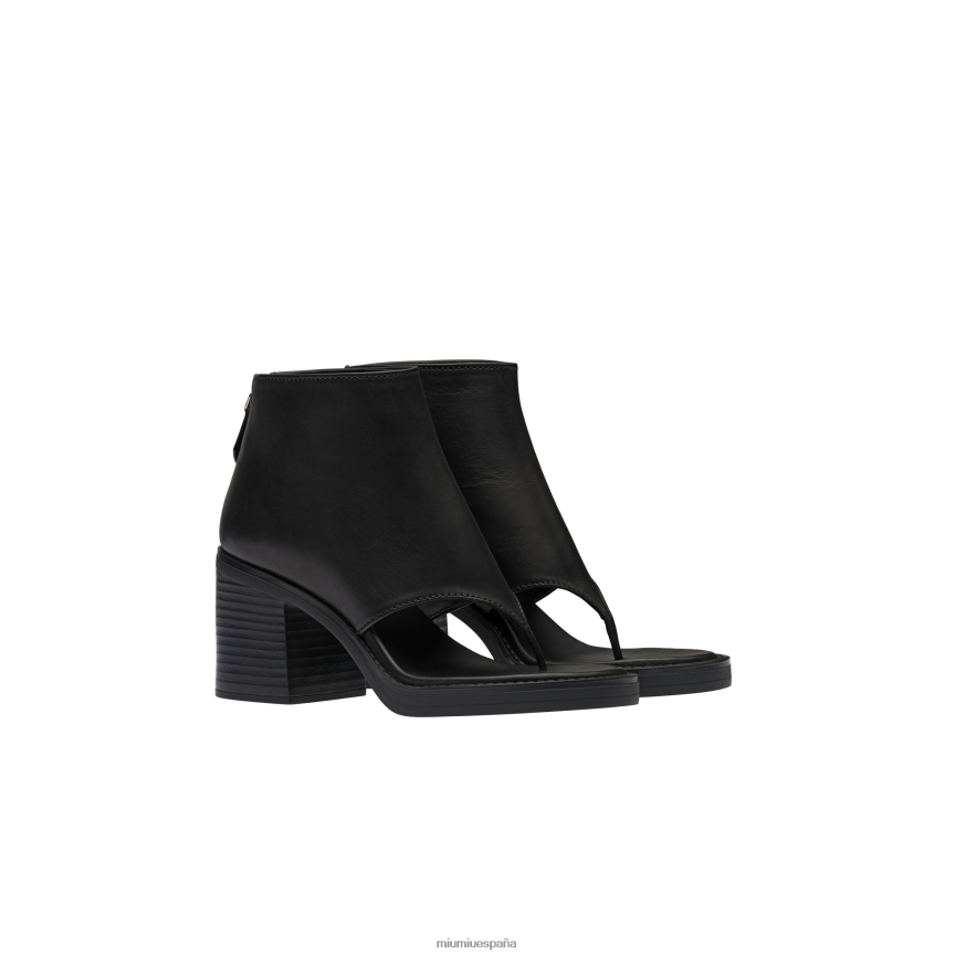 es Miu Miuzapatos botines de cuero negro JPDFR8335