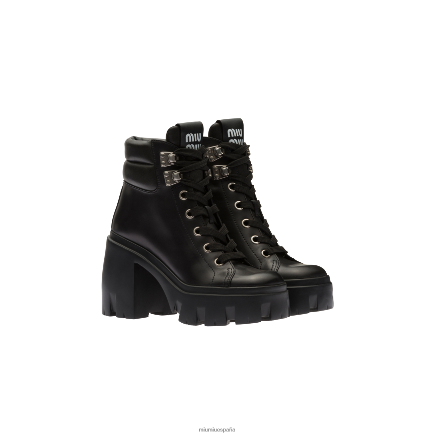 es Miu Miuzapatos botines de cuero negro JPDFR8338
