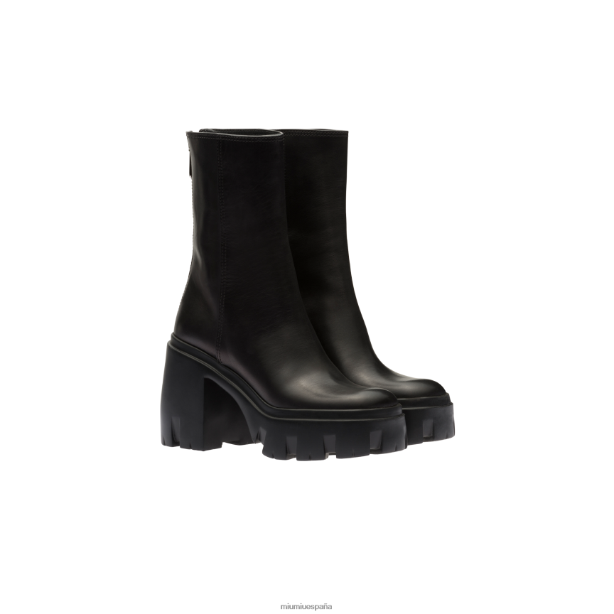 es Miu Miuzapatos botines de cuero negro JPDFR8339