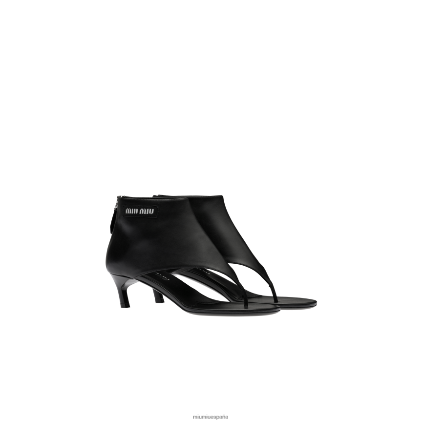 es Miu Miuzapatos botines de cuero negro JPDFR8345